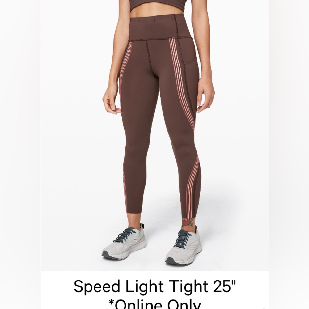 Lululemon Speed Light Tight 25” Cherry Cola